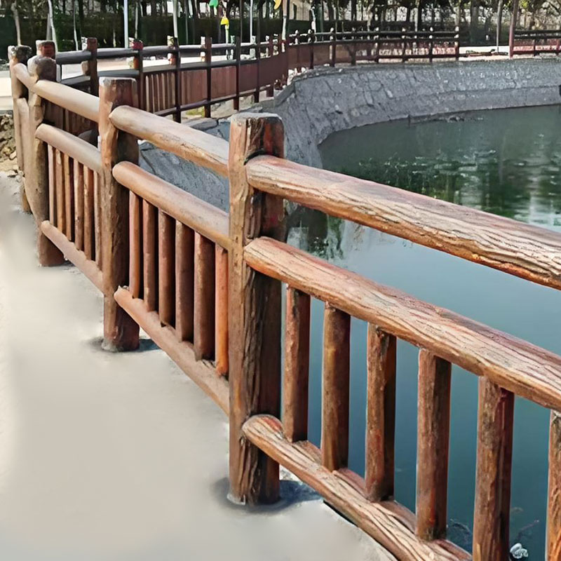 Garde-corps de pont imitation bois