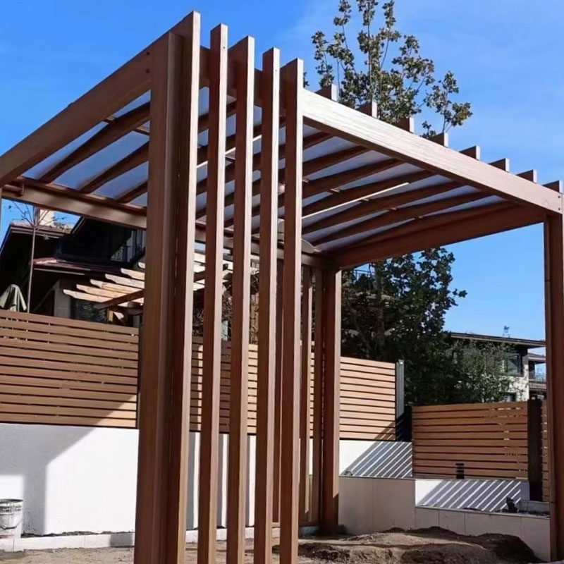 Pergola en métal imitation bois